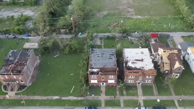 Imagenes de la destrucción tras el paso de un tornado en St. Louis el 16 de Mayo, 2025